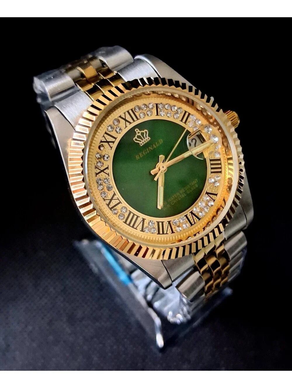 NEW IN BOX Men's Reginald 36mm Real Diamond Presidential Date Watch